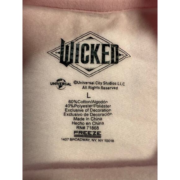 WICKED Pink Crewneck Sweatshirt Pink Bubble Stars Size LARGE - Picture 9 of 10